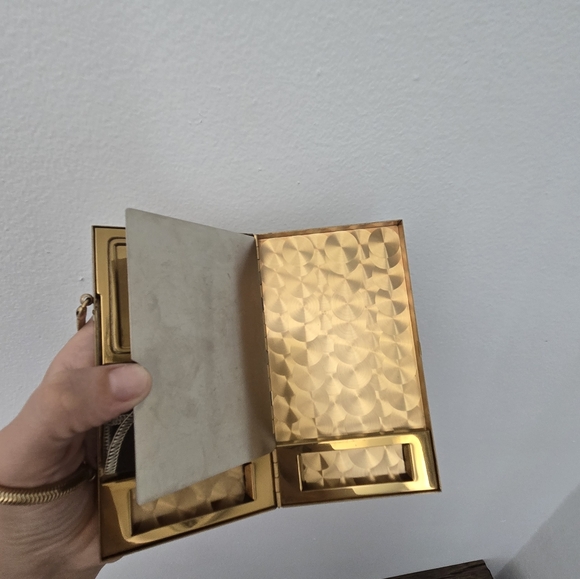 Vintage 1950s Evening Bag Mother of Pearl Minaudiere Art Deco Small Formal Clutc - Picture 8 of 16